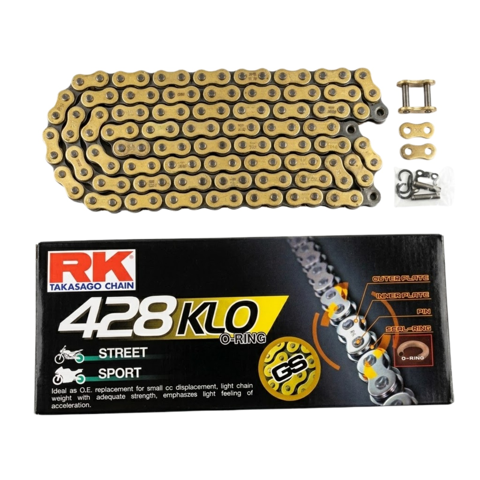 RK CADENA 428 O´RING DORADA 