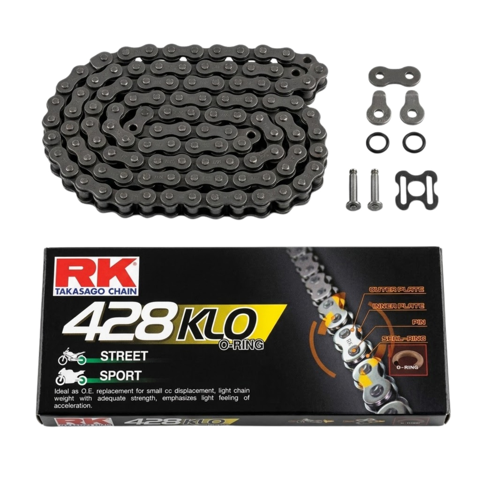 RK CADENA 428 O´RING METALICA 