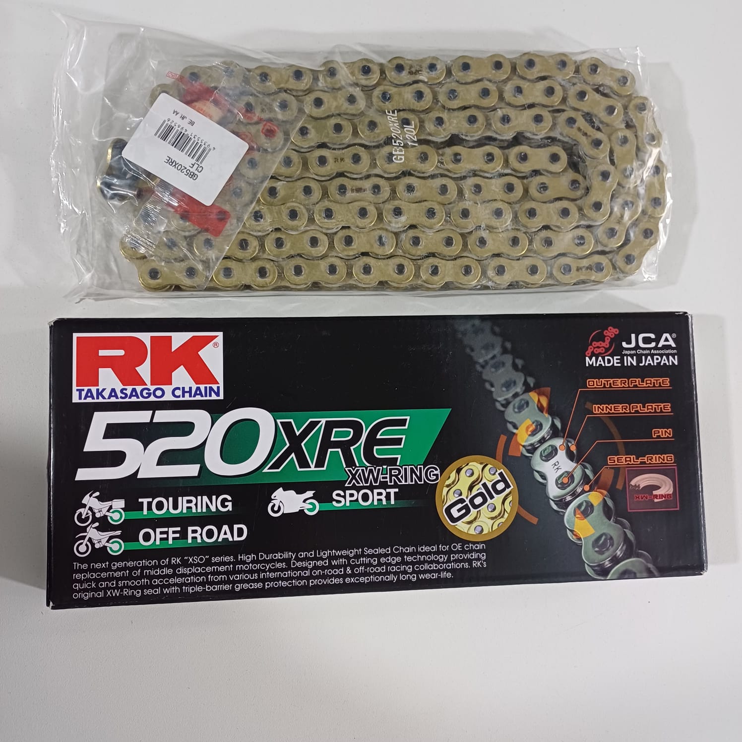 RK CADENA 520 XRE DORADA 